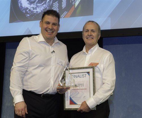 Craig Brown (left) and Graham Casey (right) receiving his award